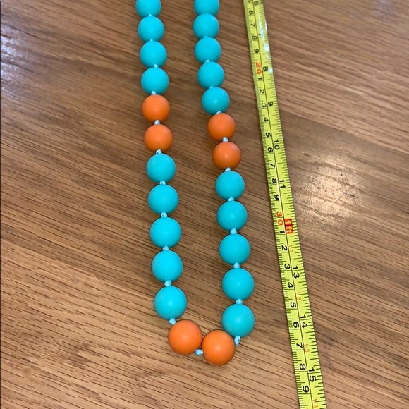 Turquoise & Orange Silicone Necklace~ - Picture 7 of 8